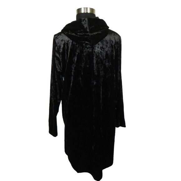 Torrid Black Crushed Velour Witchy Goth Hooded Lounge Dress Plus Size 3X - Picture 8 of 11